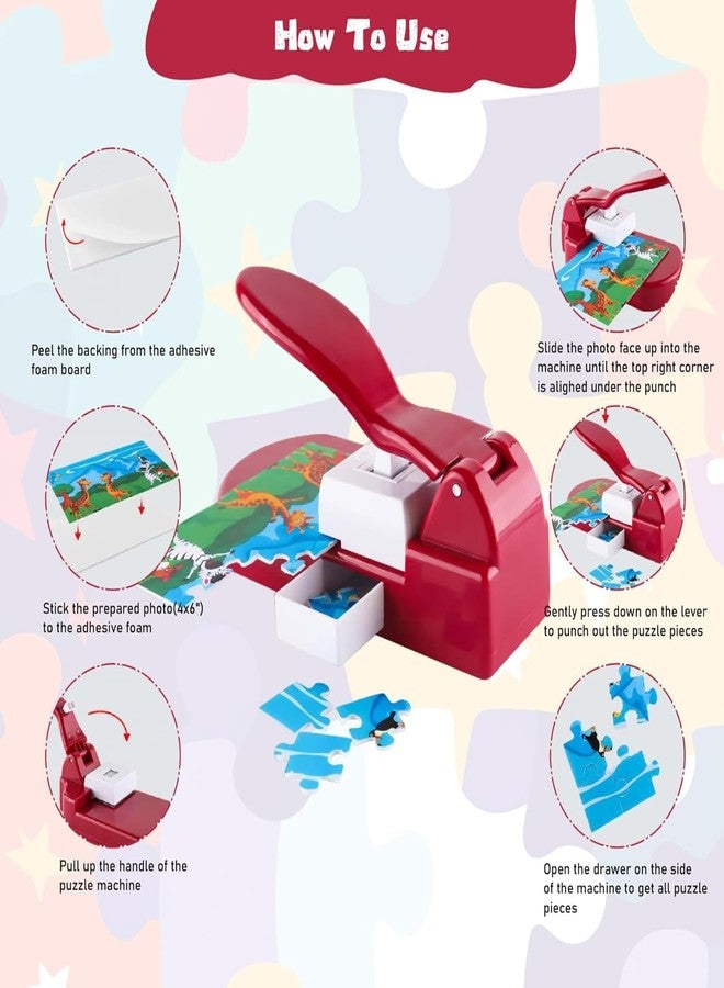 VPGS Puzzle Maker with 10 Adhesive Foam Picture & Photo Cutter, DIY Paper, Craft & Handmade Passer Puncher for 4x6 Puzzles - Image 2